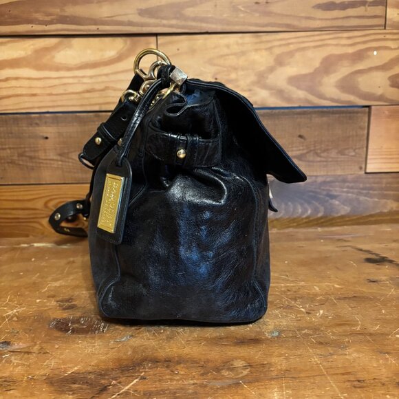 Badgley Mischka Black Leather Handbag - Picture 4 of 10